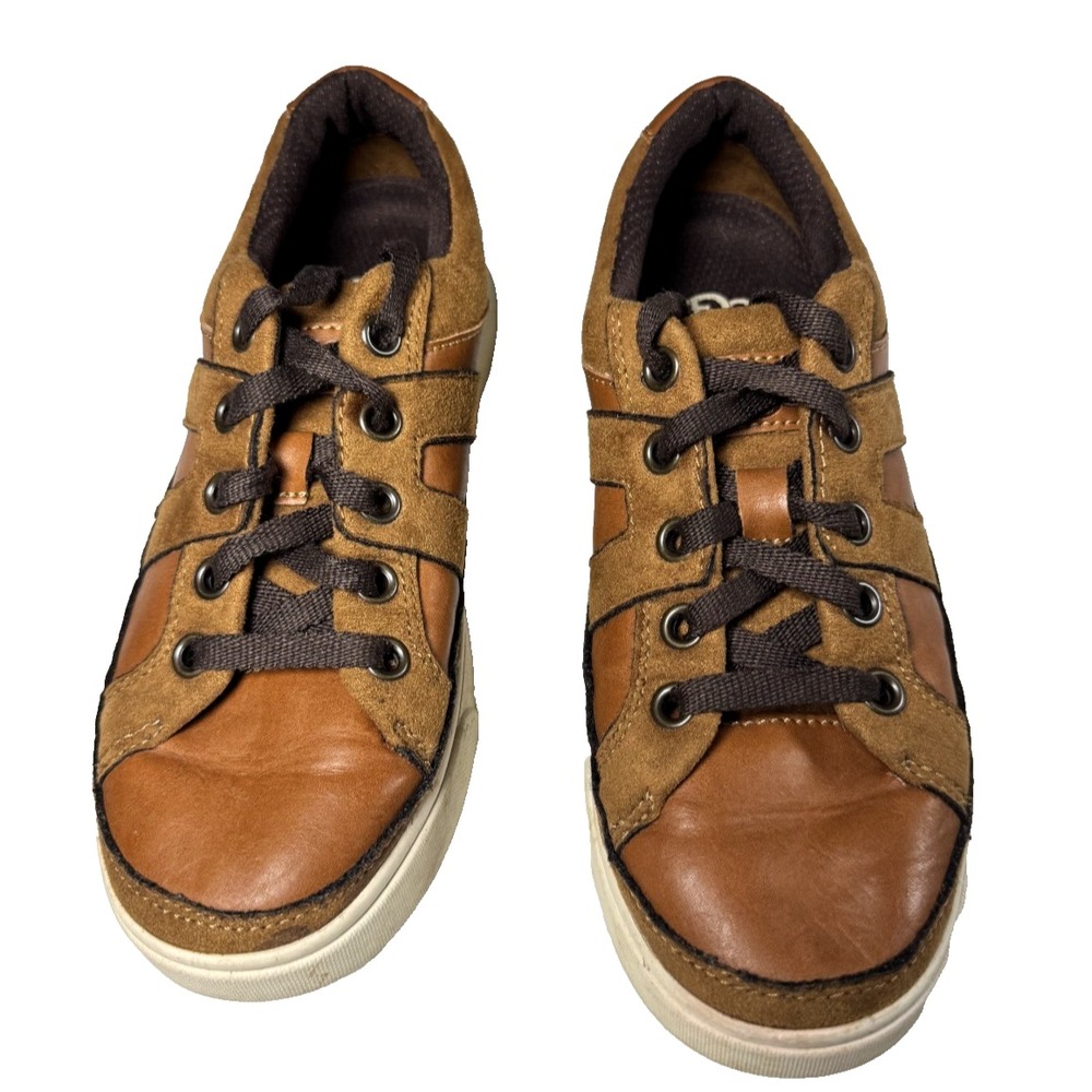 UGG Marcus Sneakers Youth 2 Brown Good Leather Suede Lace Up Casual 1095770K